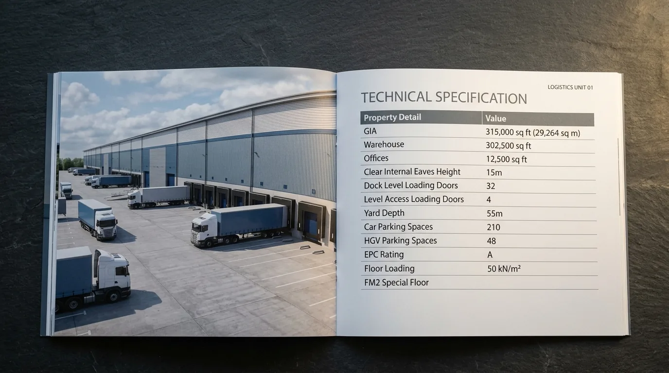 Expose Gestaltung fuer Industrieimmobilie