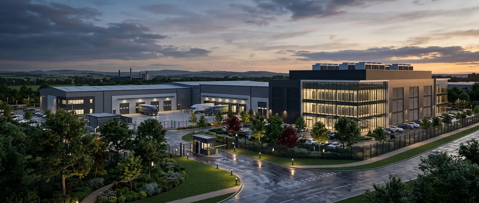 Edinburgh Verteilzentrum CGI eines britischen Verteilzentrums