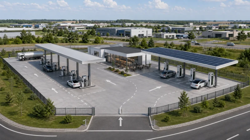 Tankstelle und Ladepark Visualisierung von StratumCGI